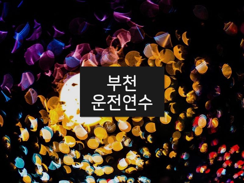 부천운전연수 후기