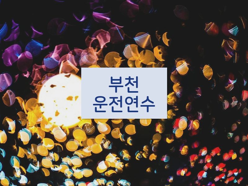 부천운전연수 후기