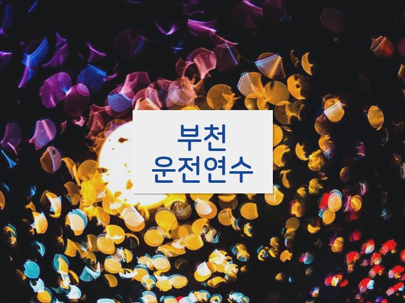 부천운전연수 후기