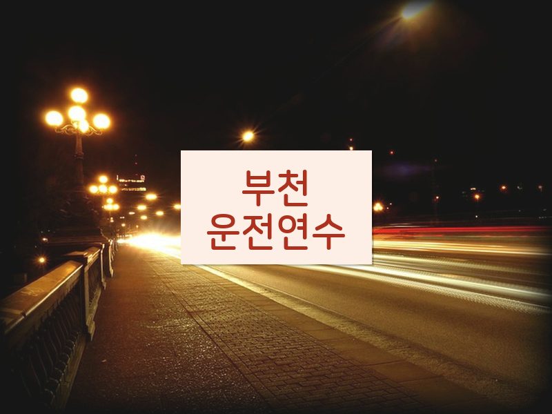 부천운전연수 후기