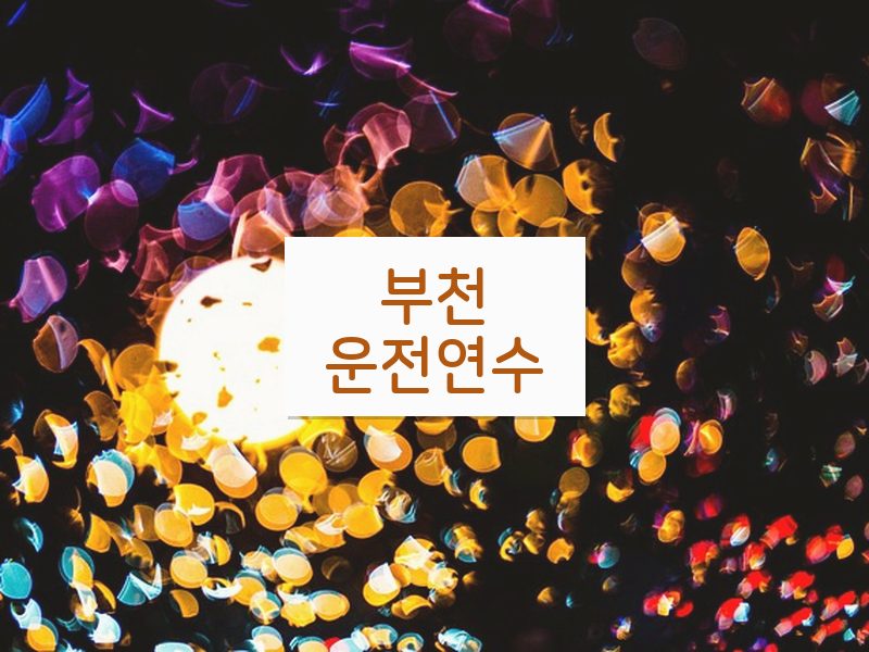 부천운전연수 후기