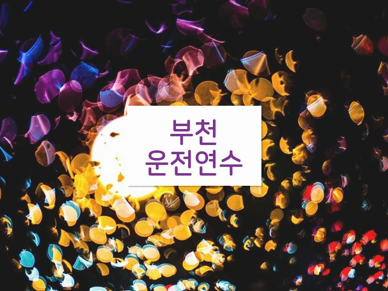 부천운전연수 후기