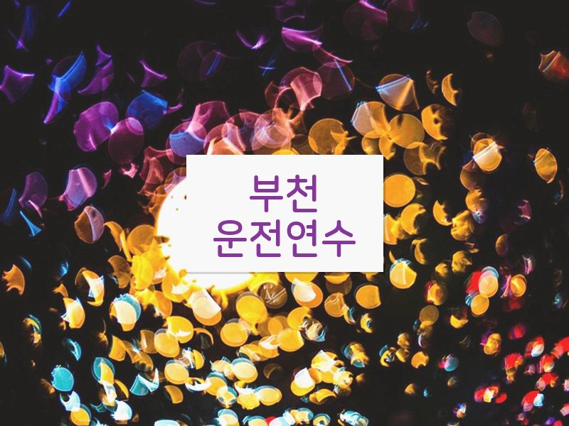 부천운전연수 후기