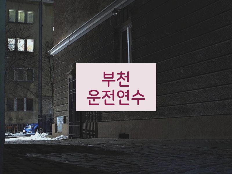 부천운전연수 후기
