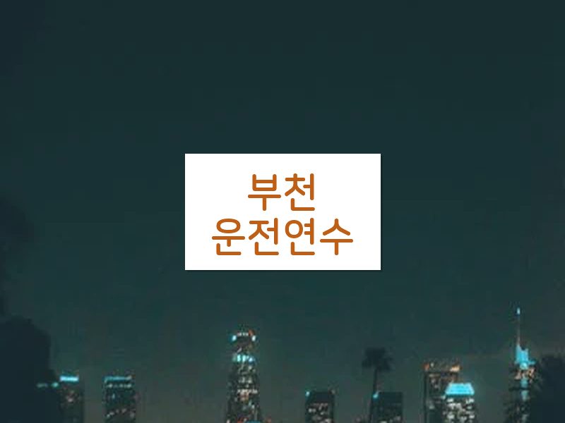 부천운전연수 후기