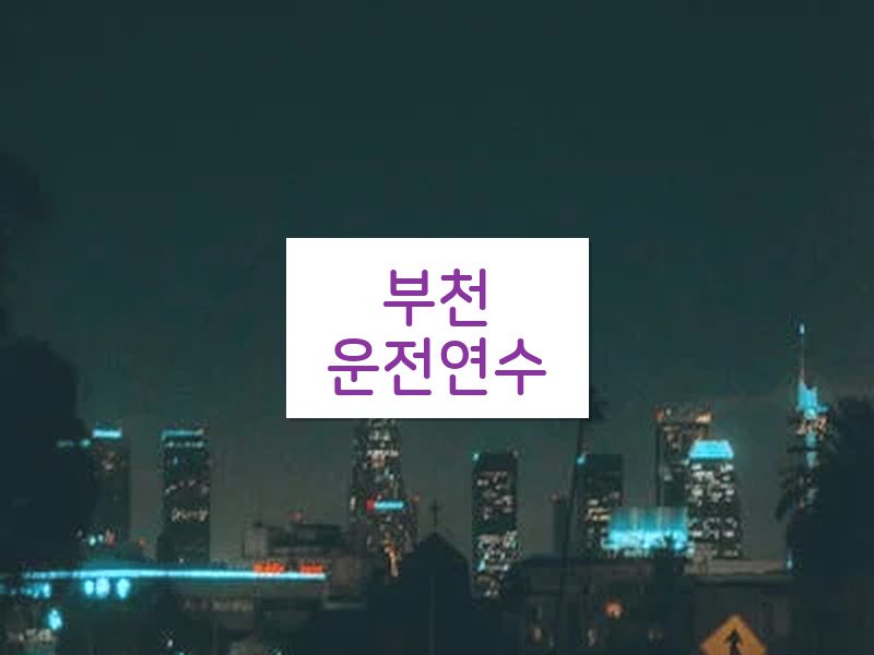 부천운전연수 후기