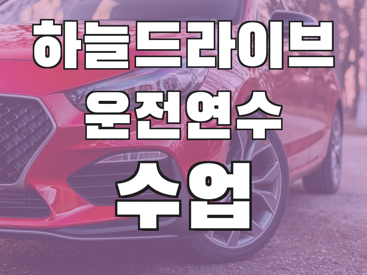 하늘드라이브 운전연수 수업 - 맞춤 연수 프로그램
