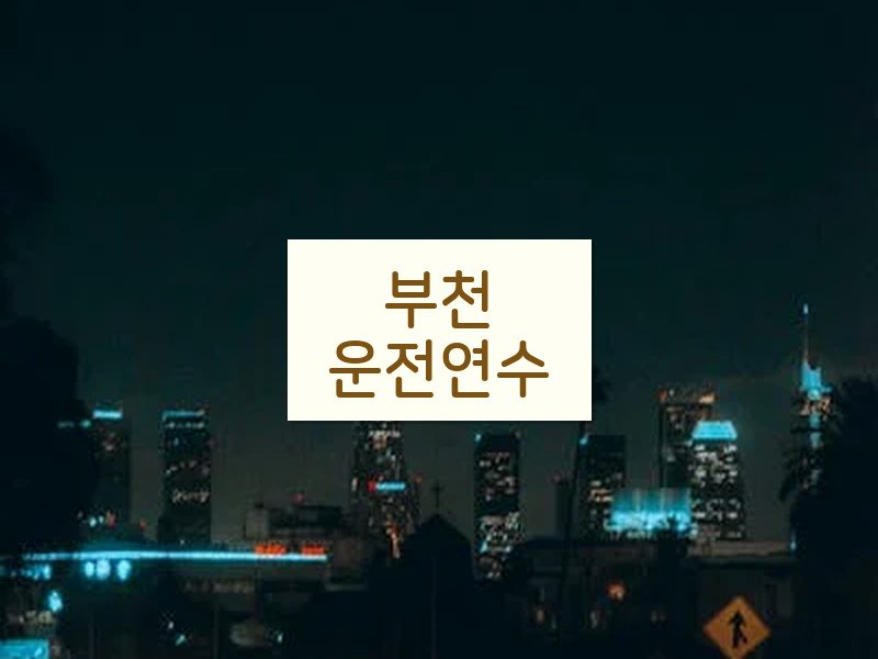 부천운전연수 후기