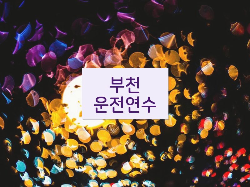 부천운전연수 후기